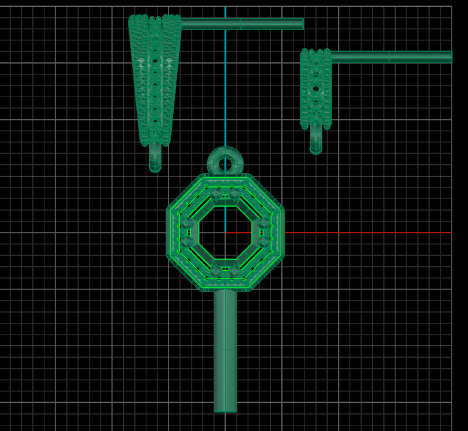 Pendant necklace with a gemstone Octagon 3D model print 3D print model_18