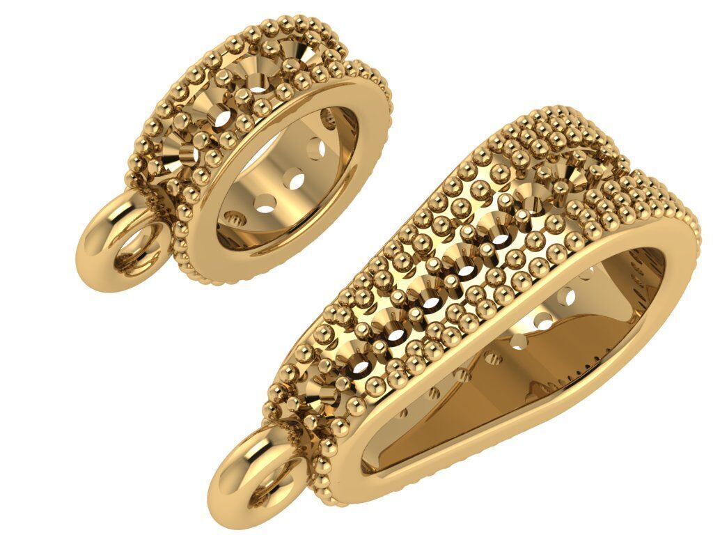 Pendant necklace with a gemstone Octagon 3D model print 3D print model_12