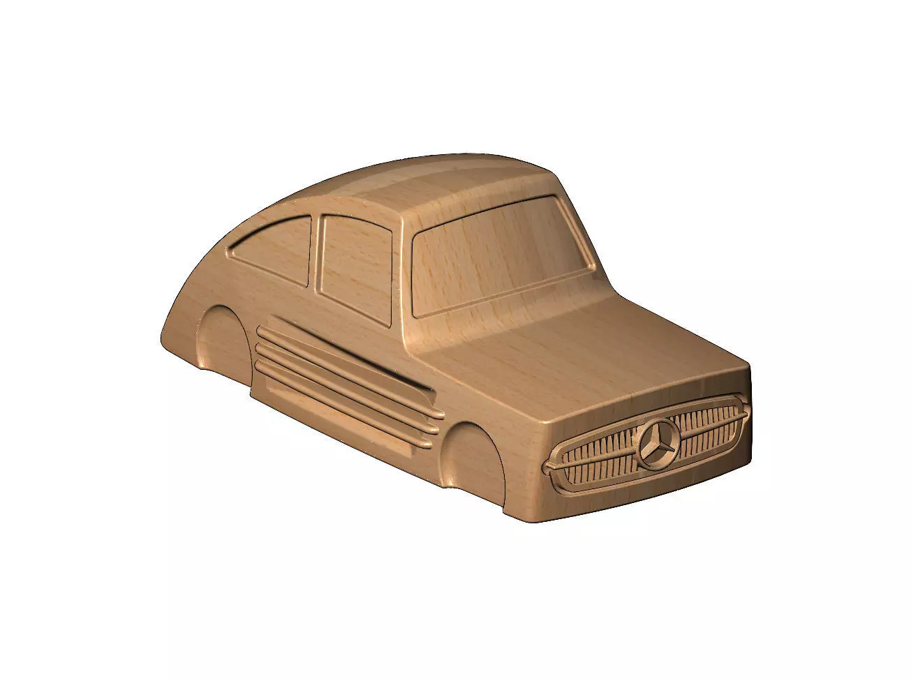 Ribbed Mercedes 300SL gullwing grille and sides car sculpture 3D print model