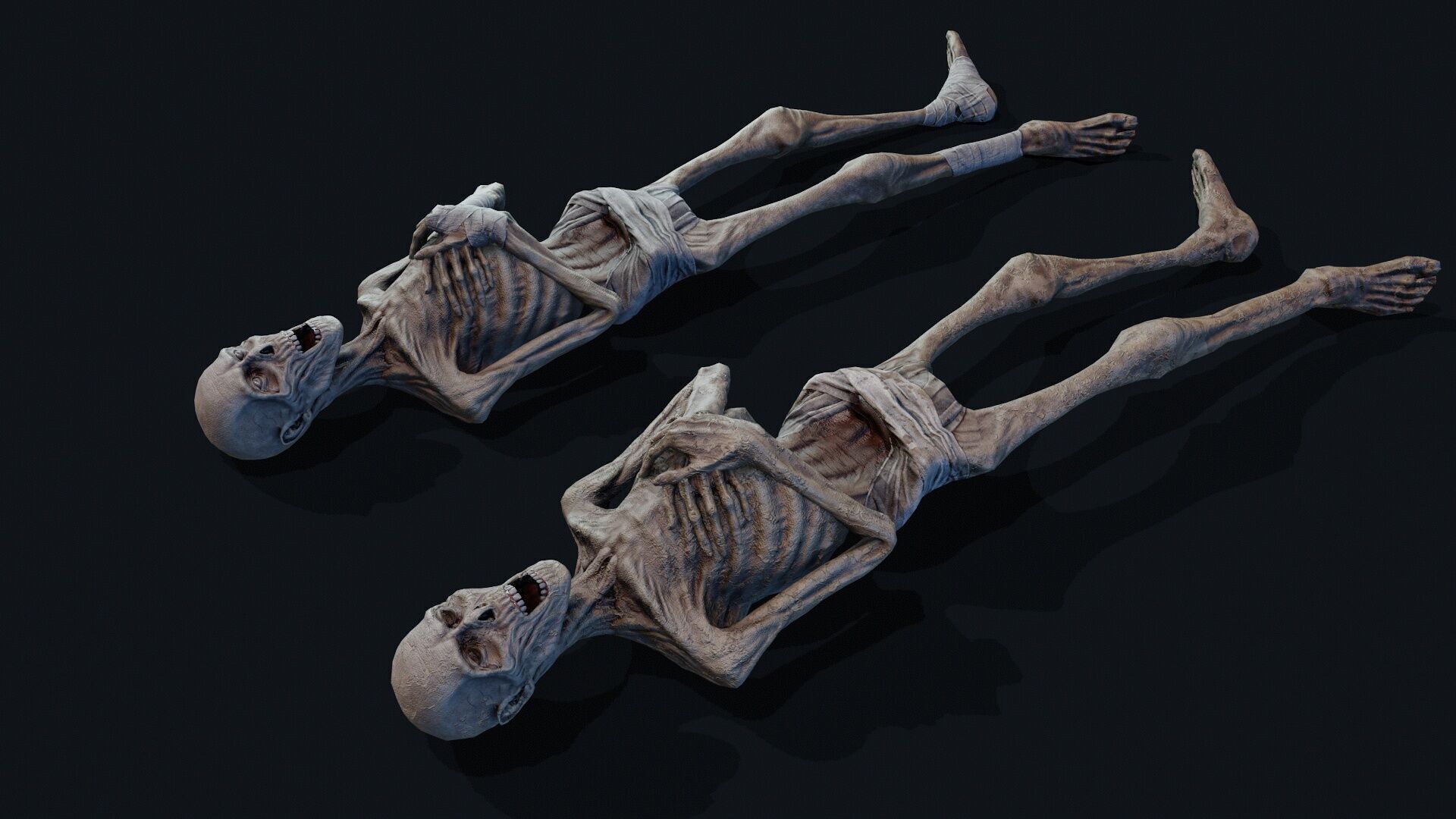 Human corpse 01 Low-poly 3D model_1
