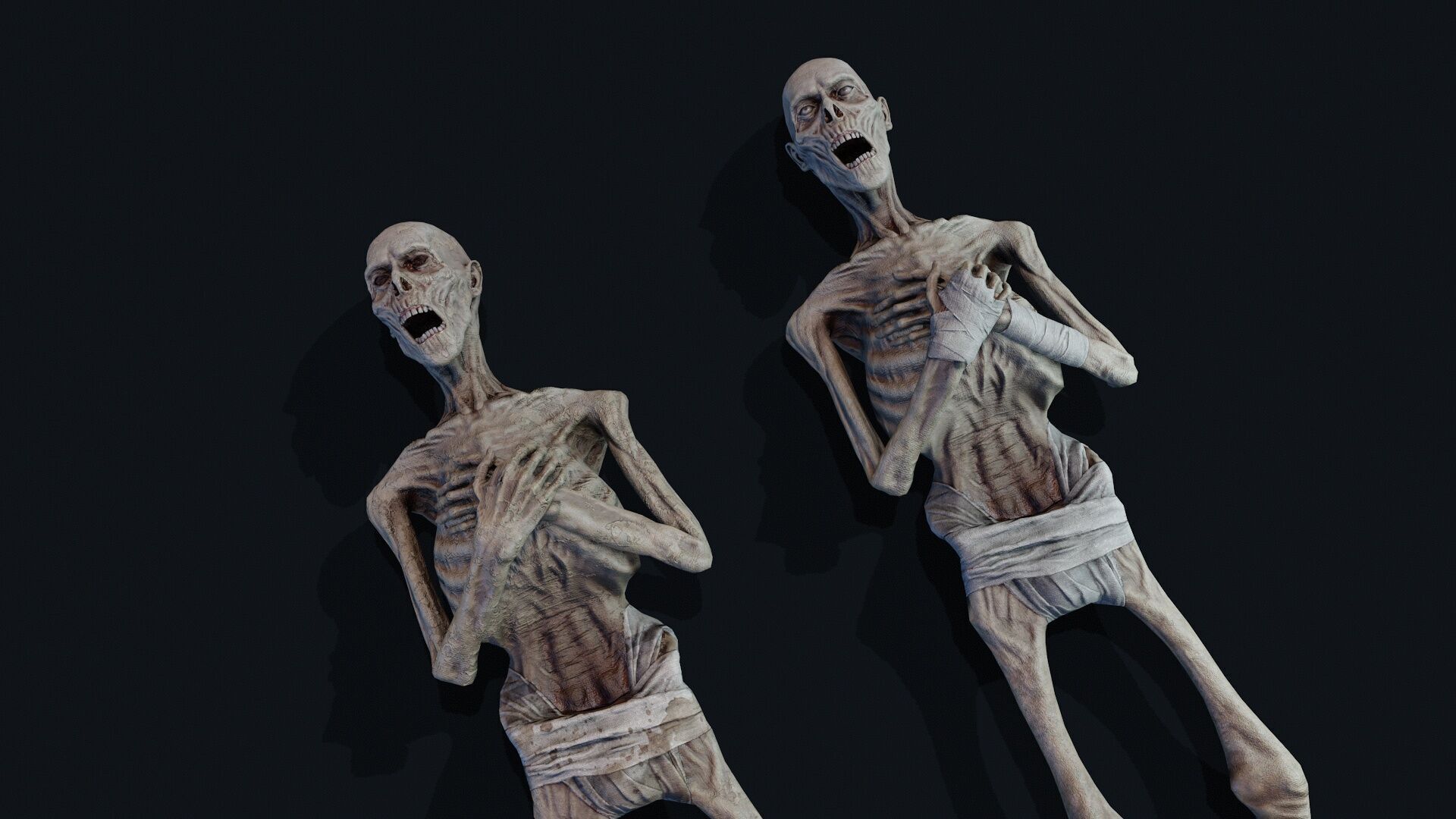 Human corpse 01 Low-poly 3D model_3