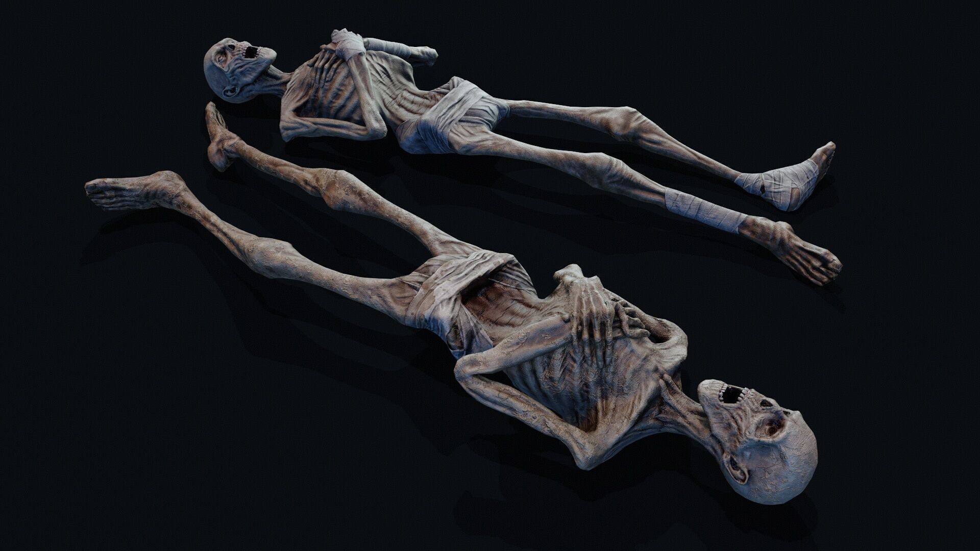 Human corpse 01 Low-poly 3D model_2