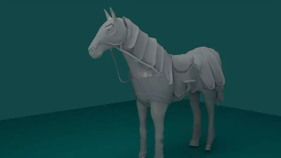 Medieval War Horse - 3D Model Free low-poly 3D model