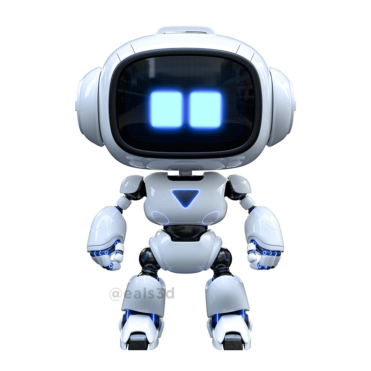 Cute Space Robot Rigged H-62 3D model_13