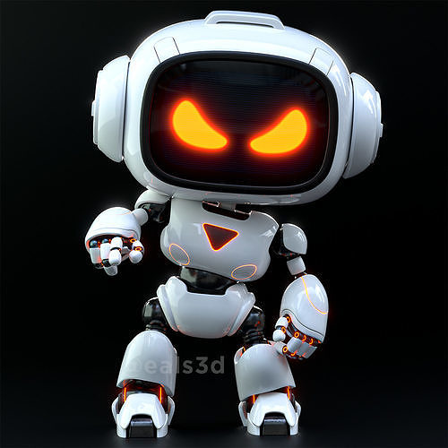 Cute Space Robot Rigged H-62 3D model