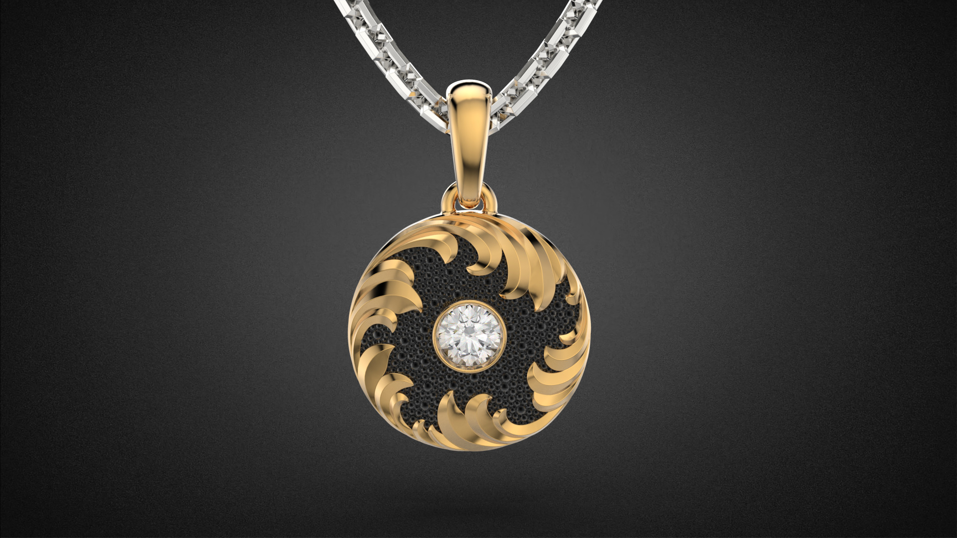 Diamond golden ratio Jewelry pendant P34 3D print model_5