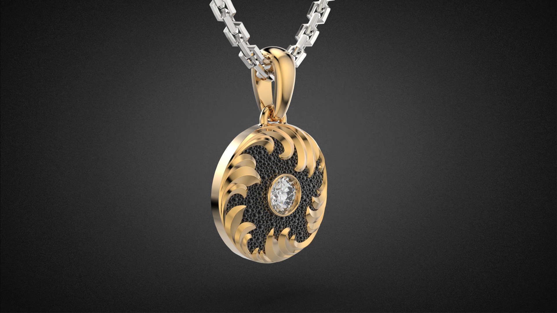 Diamond golden ratio Jewelry pendant P34 3D print model_1