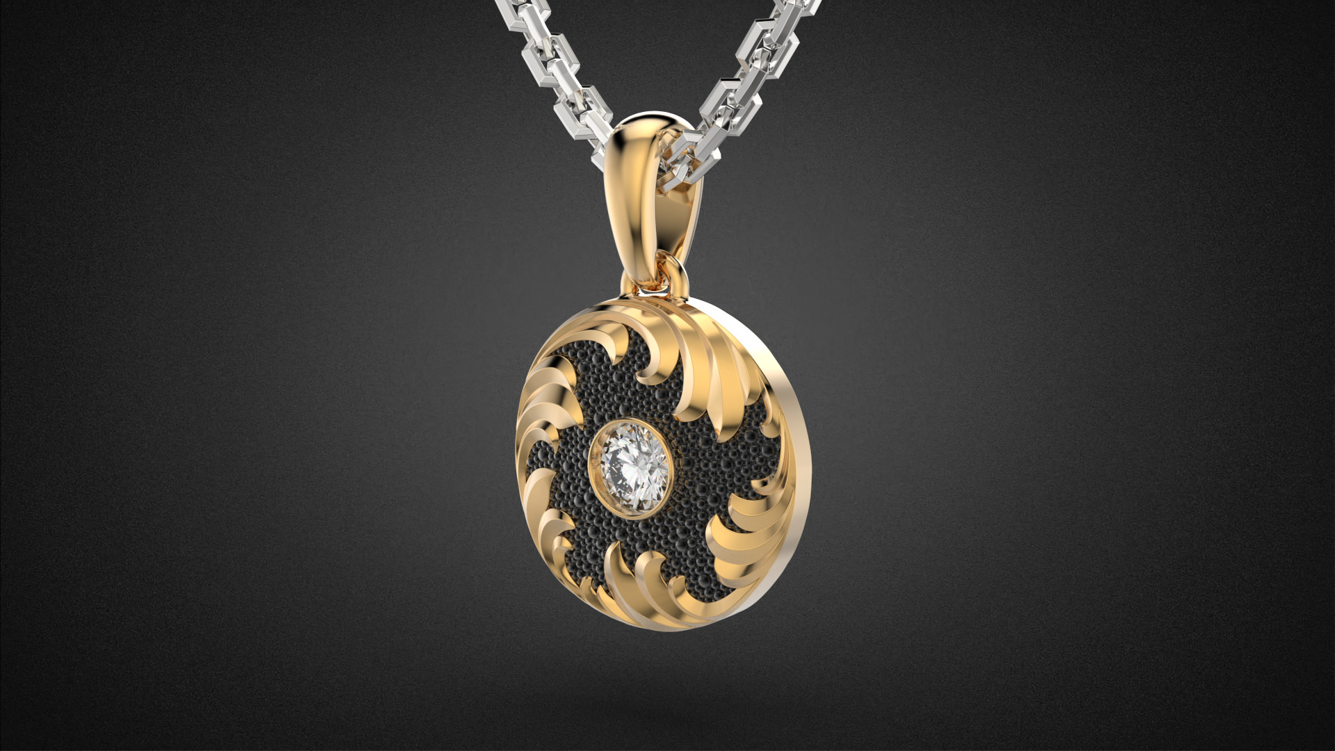 Diamond golden ratio Jewelry pendant P34 3D print model_6