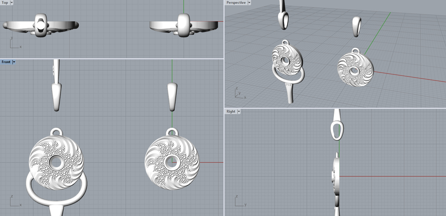 Diamond golden ratio Jewelry pendant P34 3D print model_3