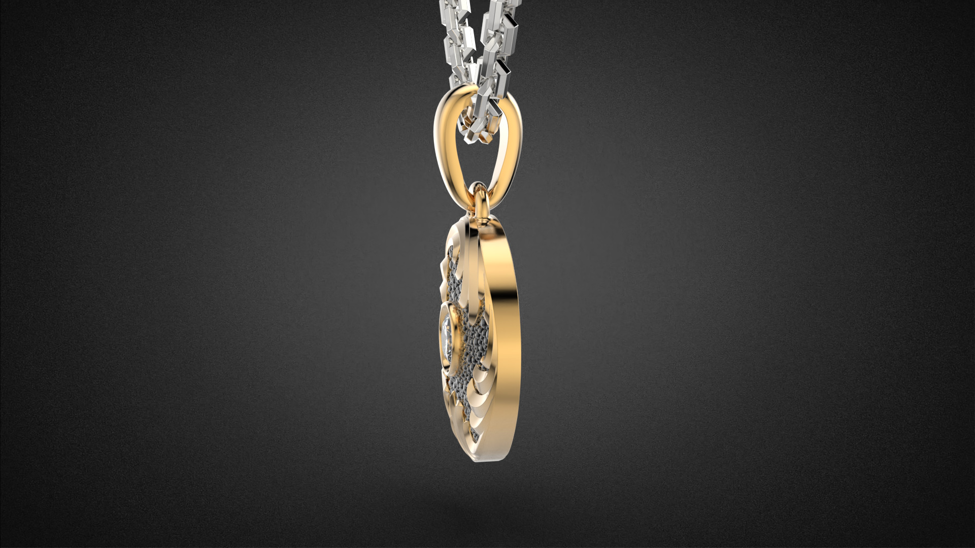 Diamond golden ratio Jewelry pendant P34 3D print model_7