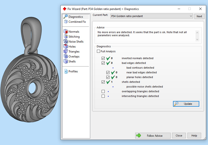 Diamond golden ratio Jewelry pendant P34 3D print model_4