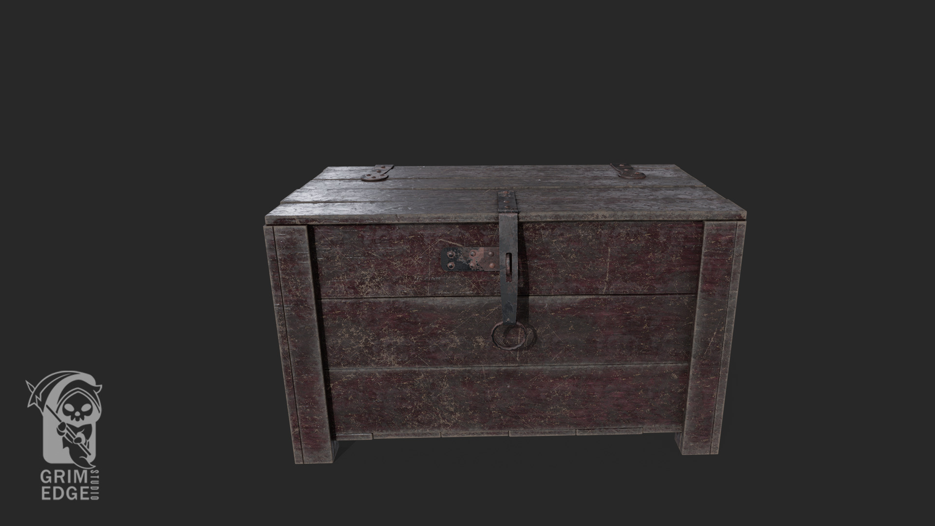 Chest Low-poly 3D model_3