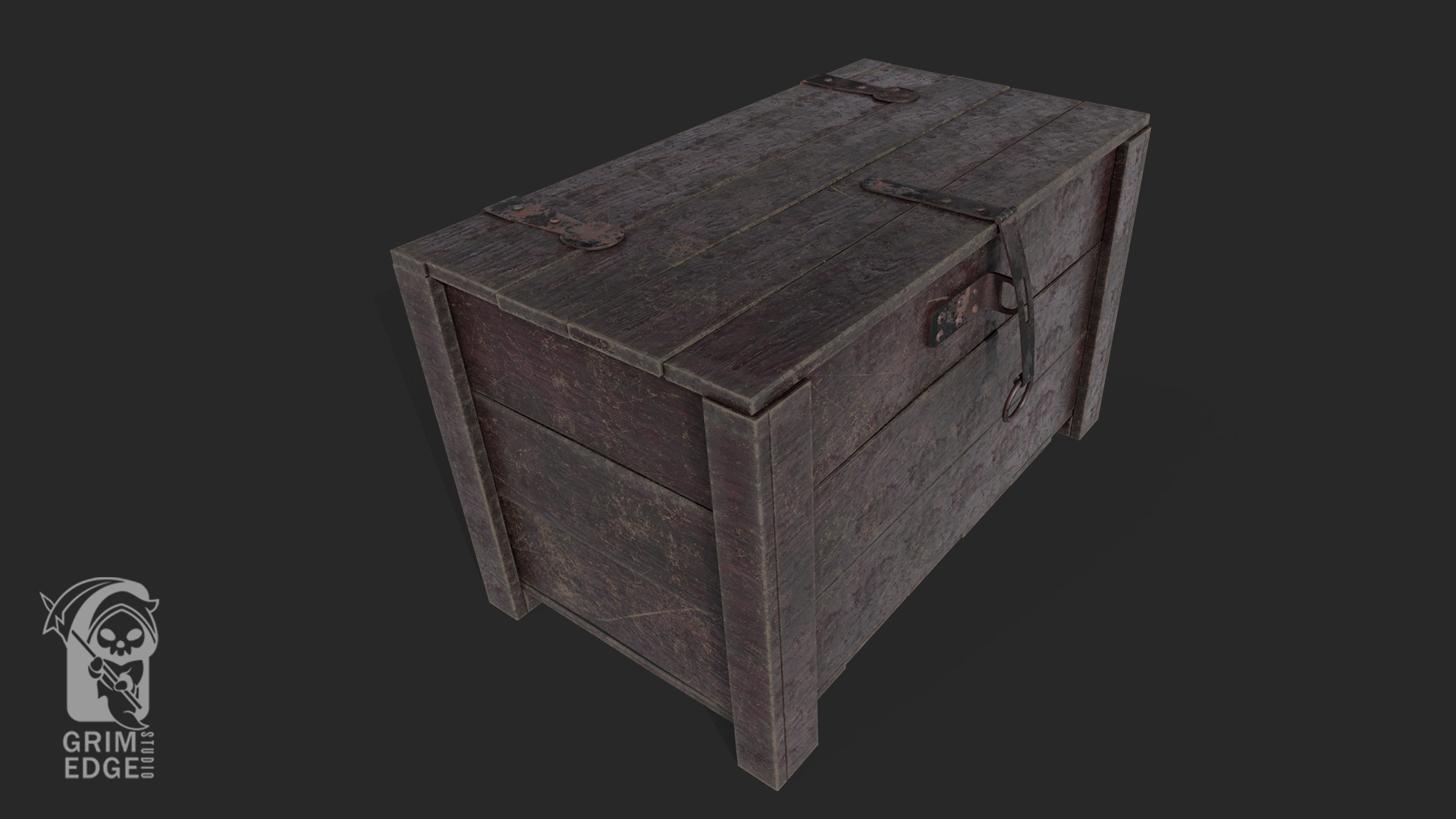 Chest Low-poly 3D model_6