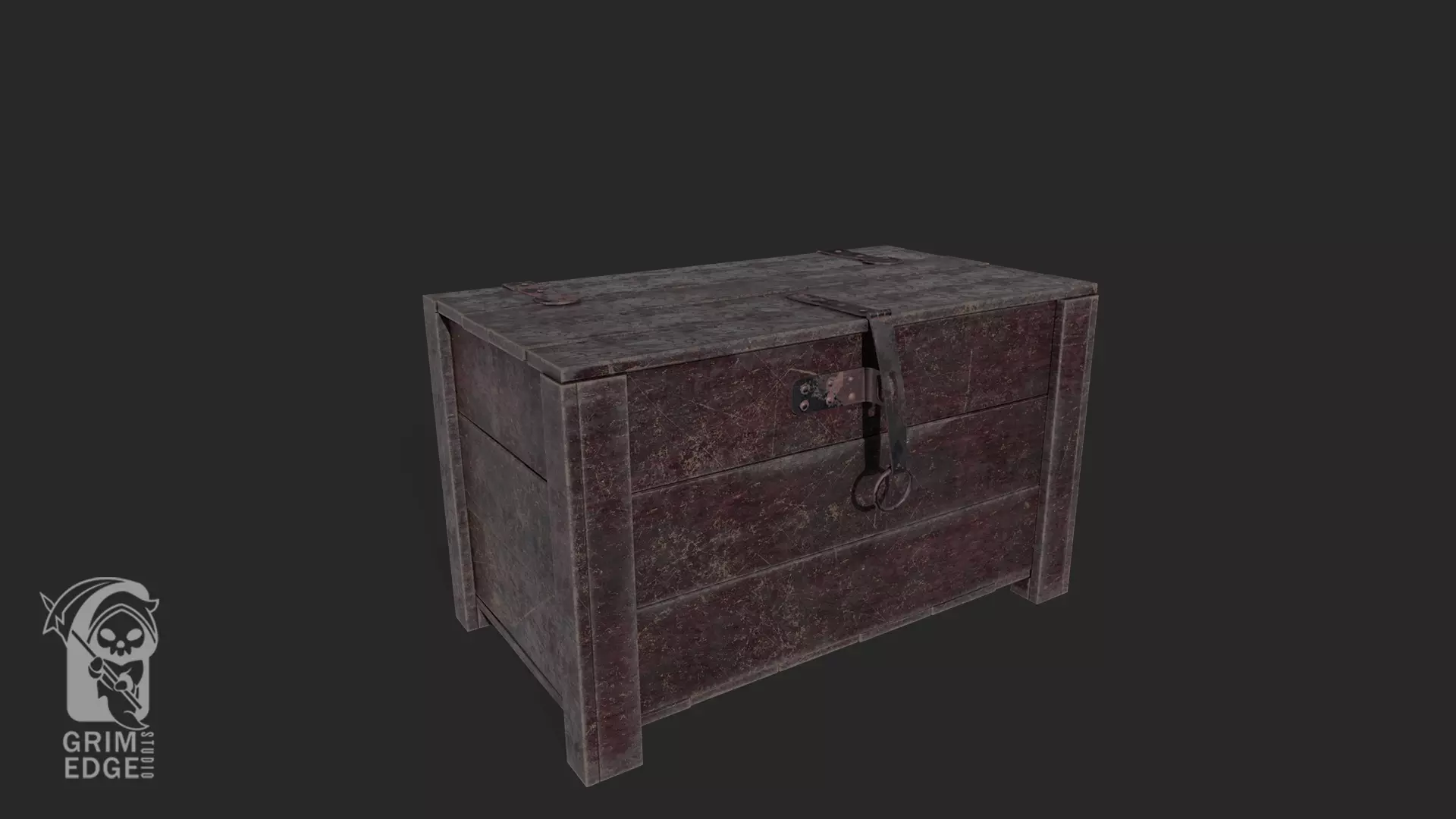 Chest Low-poly 3D model_0