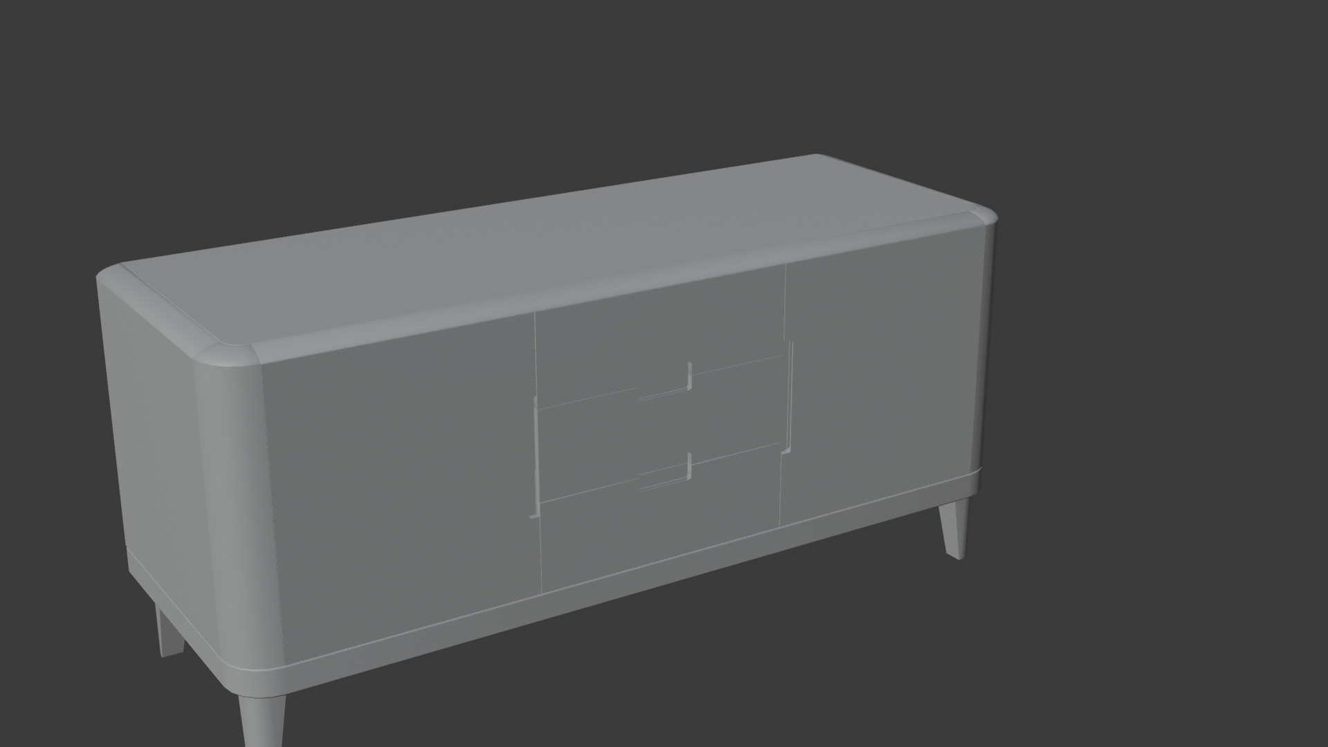 Modern Wooden Sideboard High-Quality 3D Model Low-poly 3D model_10
