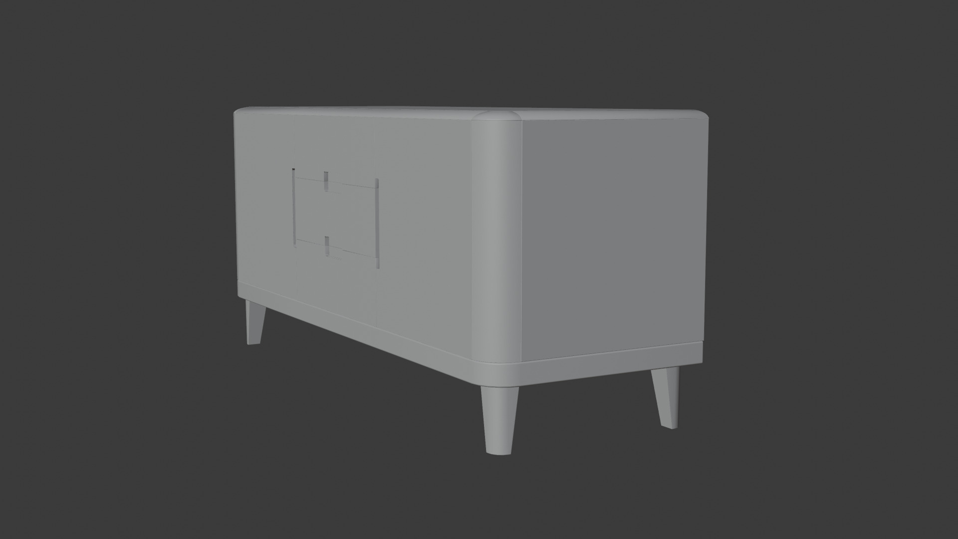 Modern Wooden Sideboard High-Quality 3D Model Low-poly 3D model_7