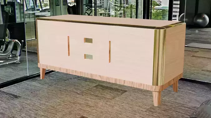Modern Wooden Sideboard High-Quality 3D Model