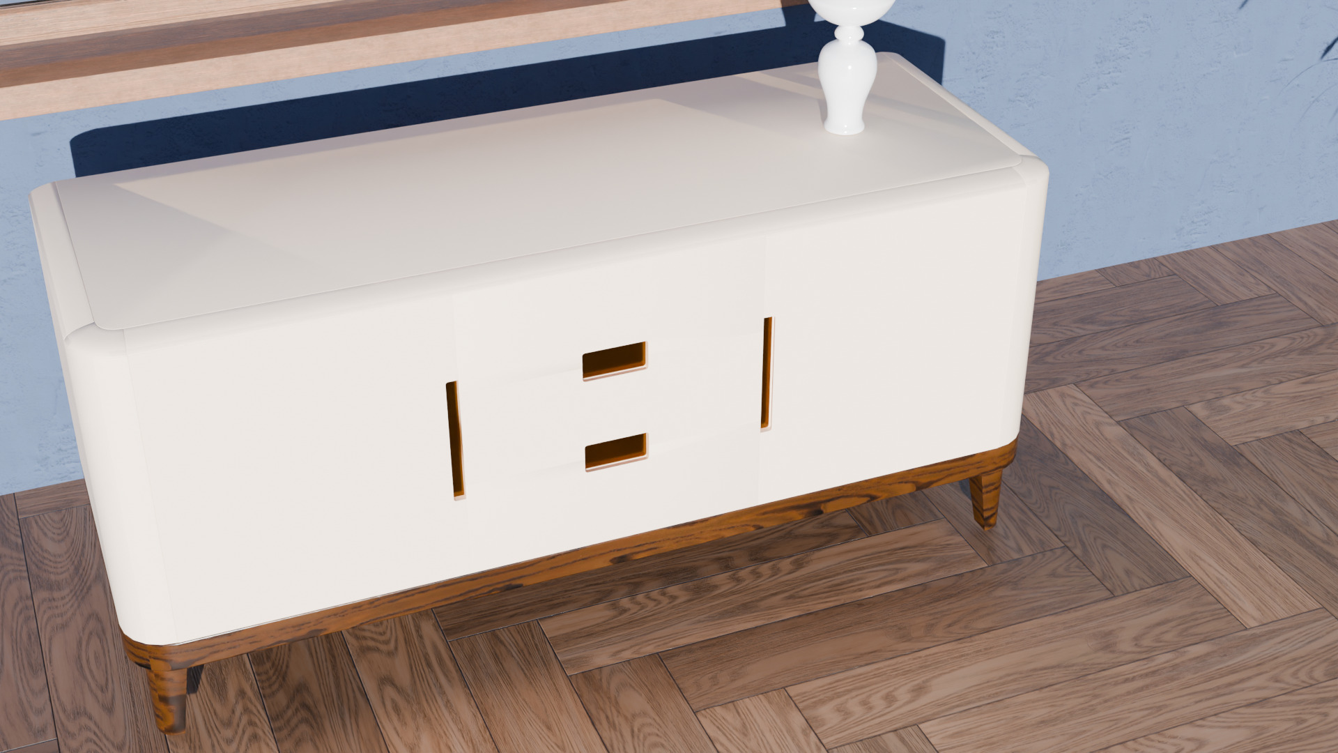 Modern Wooden Sideboard High-Quality 3D Model Low-poly 3D model_11
