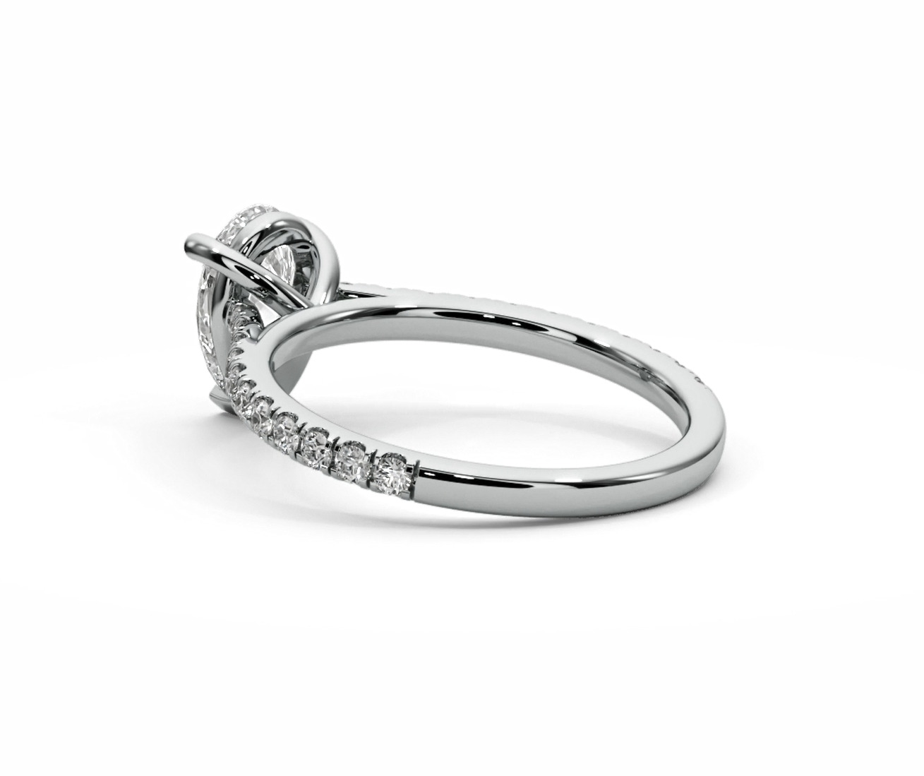 Engagement ring Pear diamond 3D print model_6