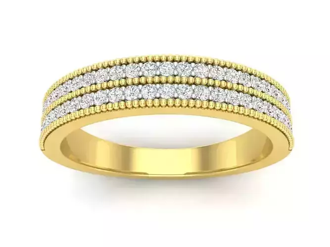 AV 610 Diamond Double Row Anniversary Wedding Band