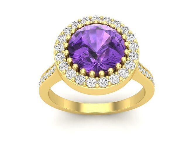AV 611 Ladies Bridal Halo Vintage Style Engagement Ring 3D print model