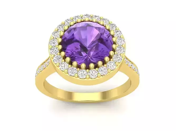 AV 611 Ladies Bridal Halo Vintage Style Engagement Ring