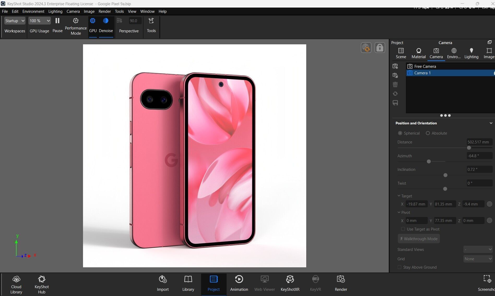 Google Pixel 9a Low-poly 3D model_29