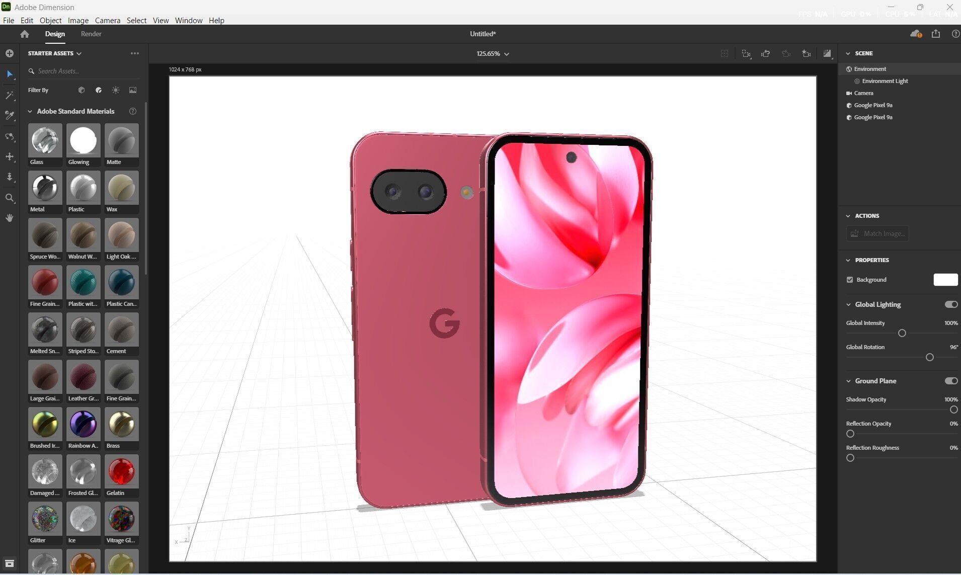 Google Pixel 9a Low-poly 3D model_27