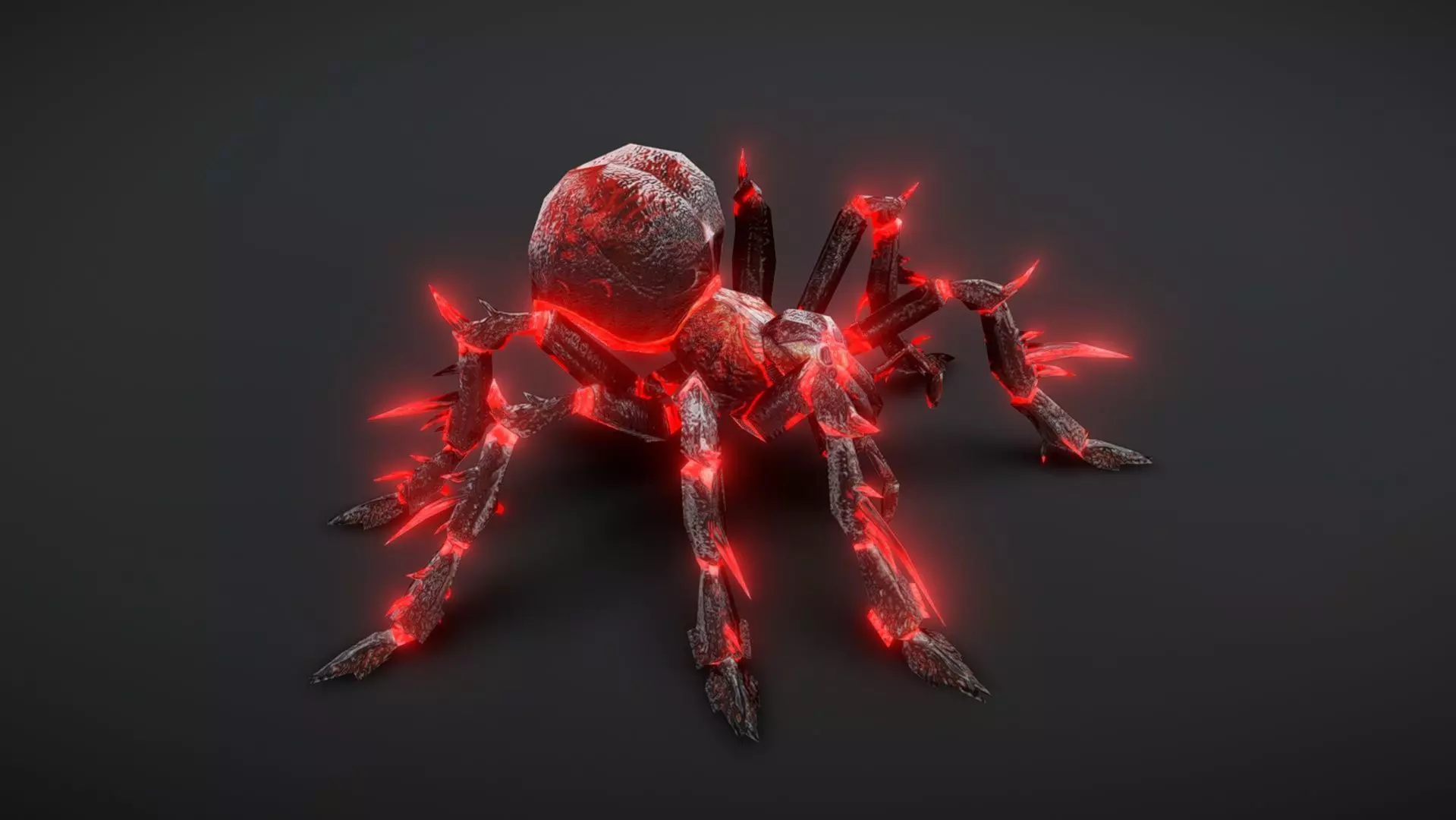 Black Spider Full Animation Low-poly 3D model_0