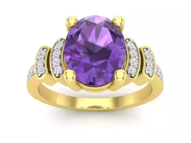 AV 618 Oval and Round Diamond Ladies Bridal Engagement Ring