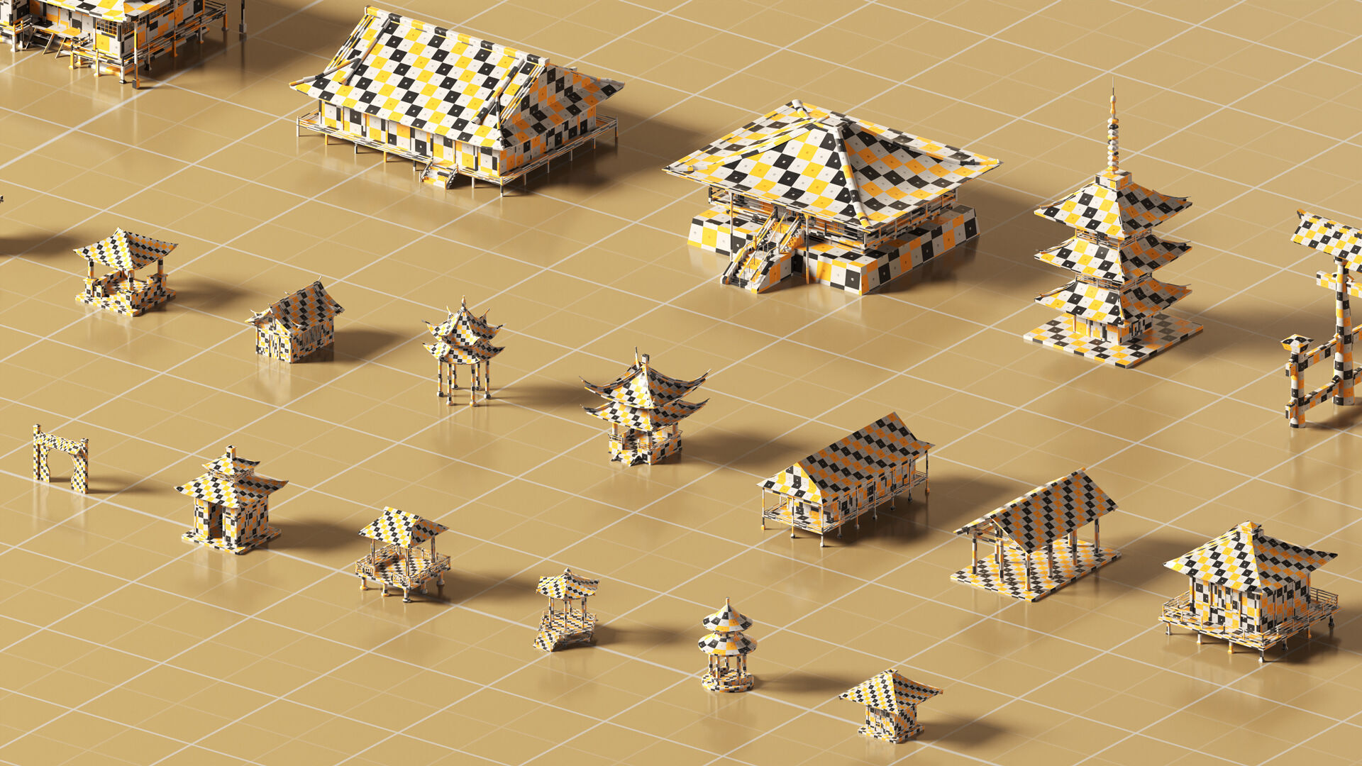 Japanese Building Basemesh 3D model_3