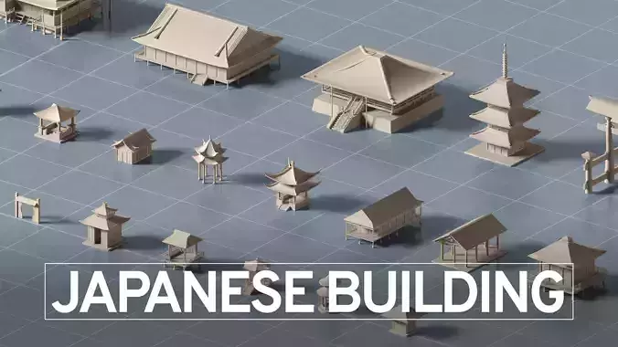 Japanese Building Basemesh 3D model