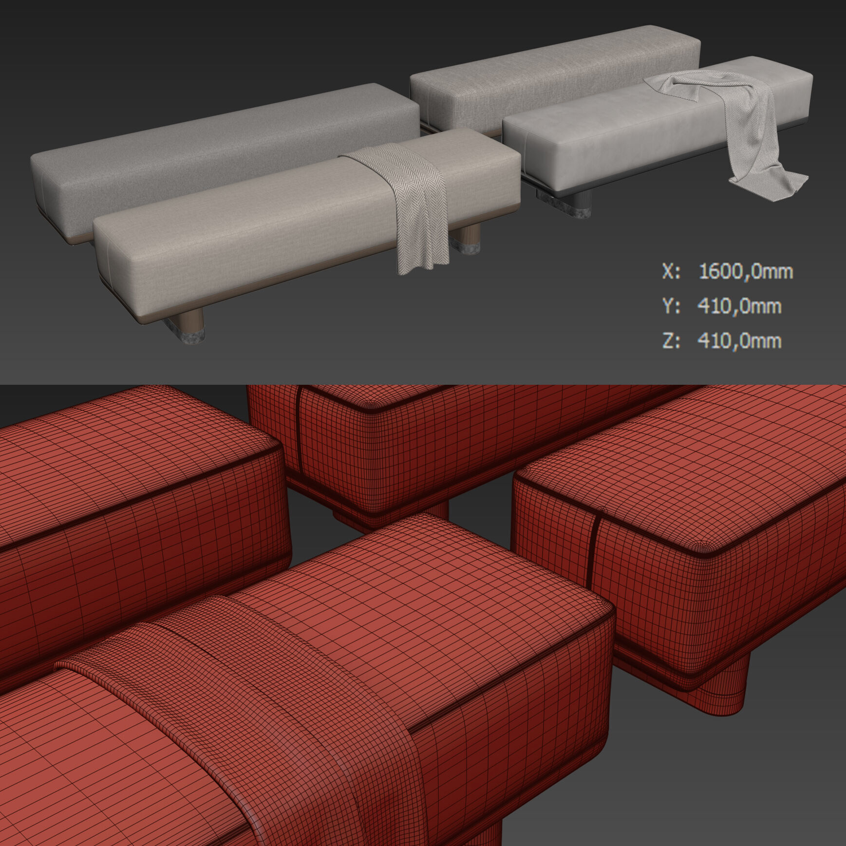 Geisha Bench By Bellavista 3D model_6