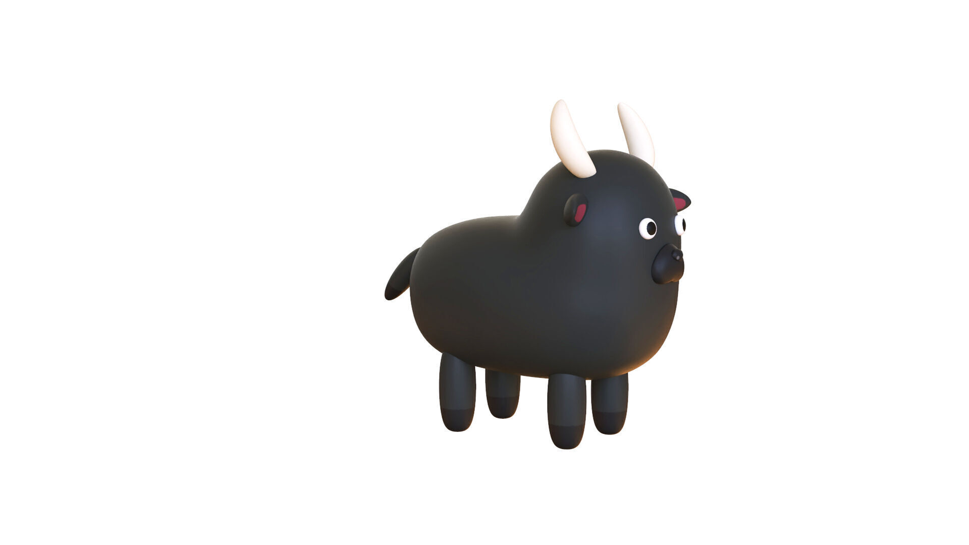 Low-Poly Buffalo Animated - Fun World Animal Low-poly 3D model_6