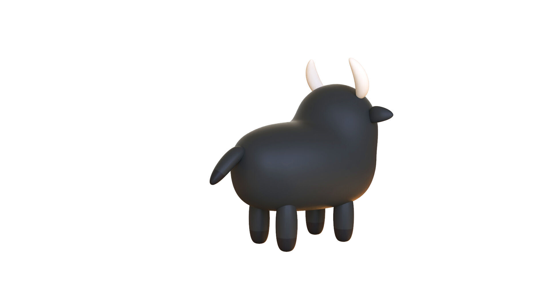 Low-Poly Buffalo Animated - Fun World Animal Low-poly 3D model_5