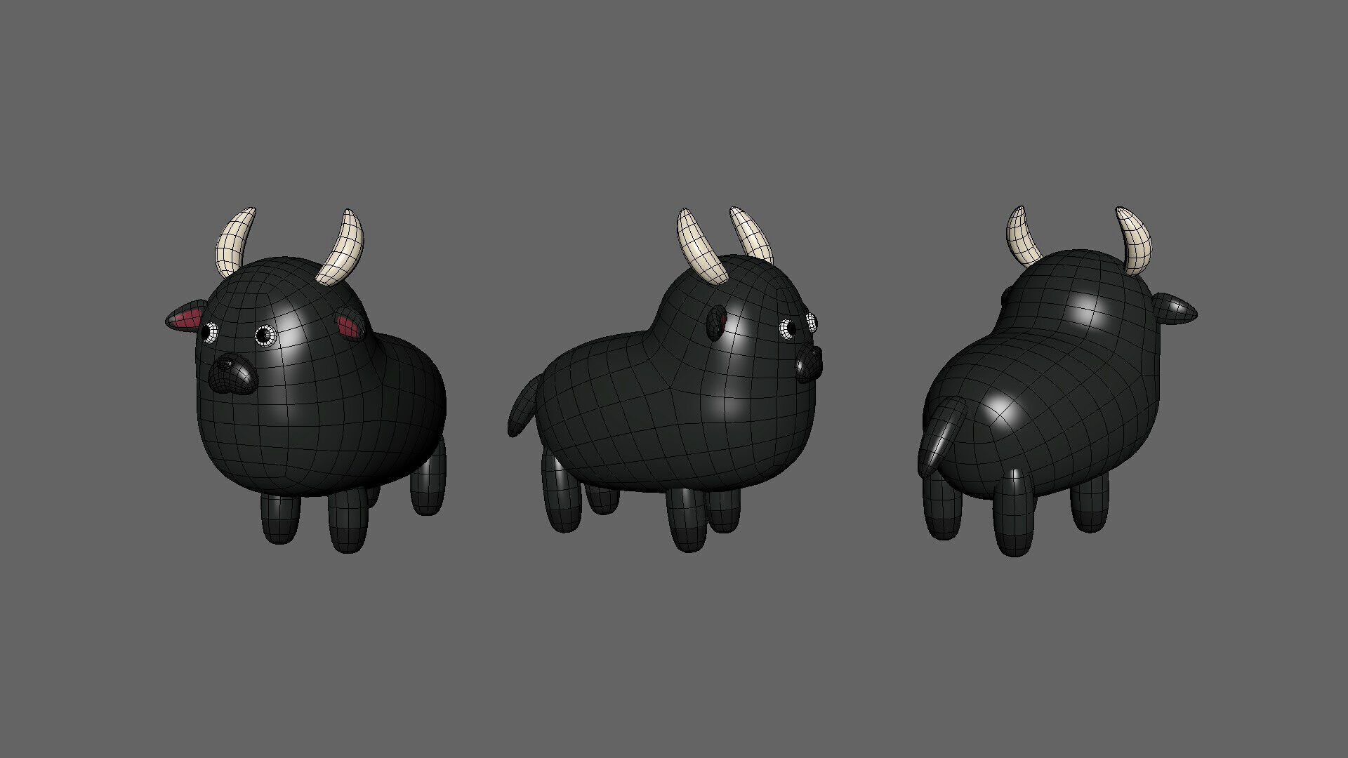 Low-Poly Buffalo Animated - Fun World Animal Low-poly 3D model_9