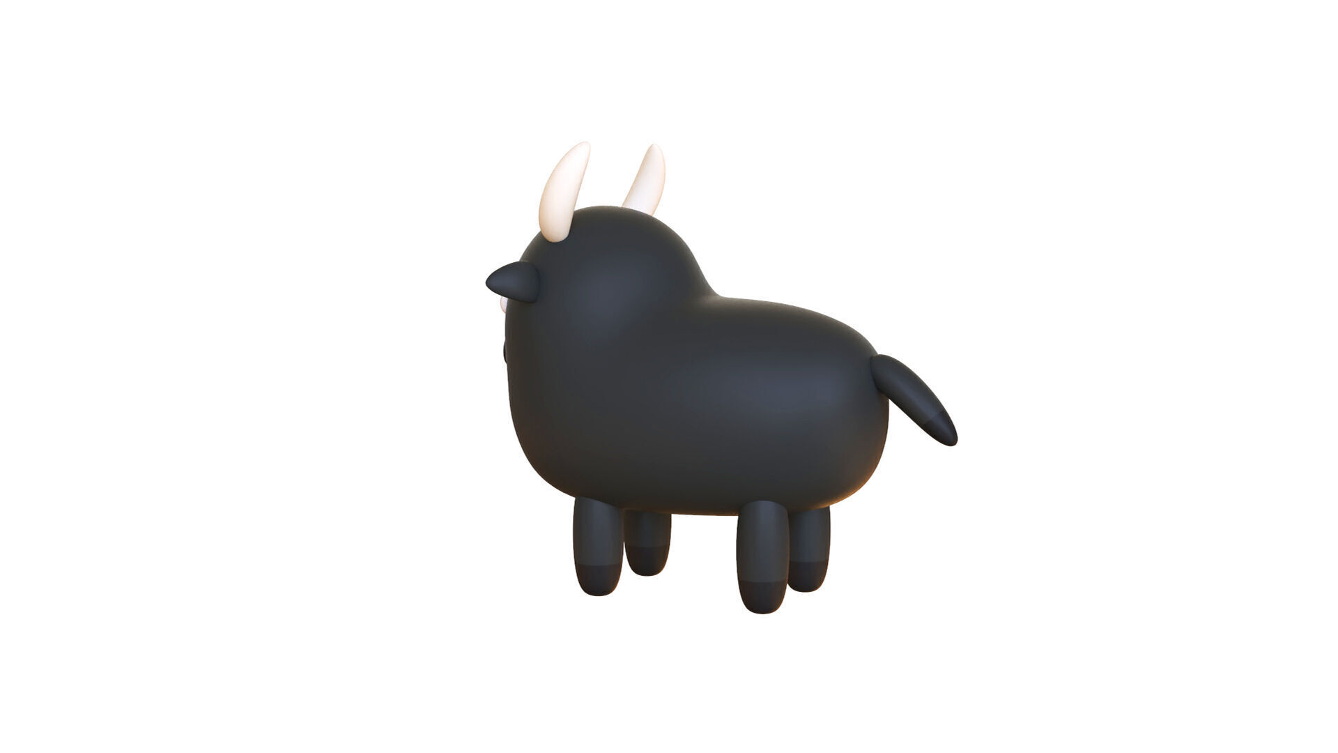 Low-Poly Buffalo Animated - Fun World Animal Low-poly 3D model_7