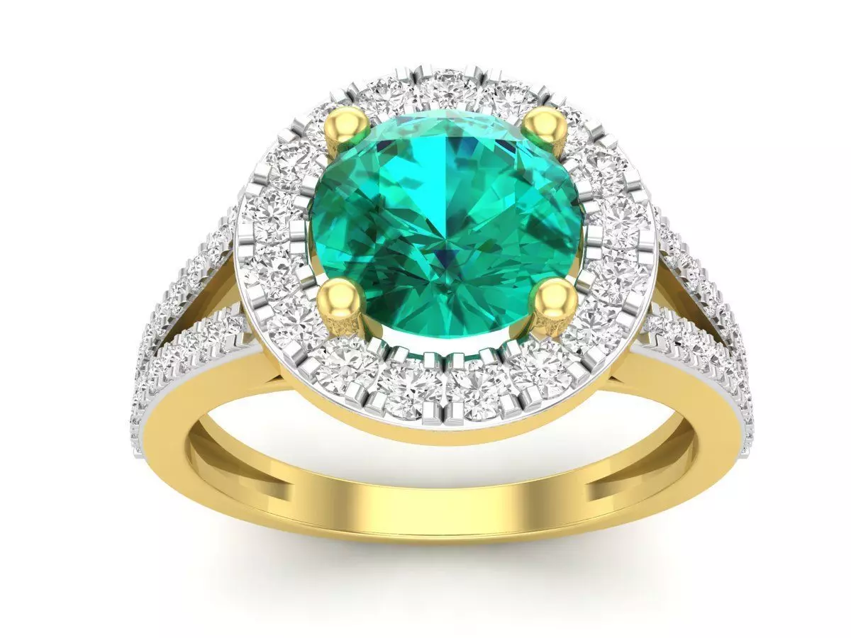 AV 623 Diamond Ladies Split Shank Bridal Engagement Ring 3D print model