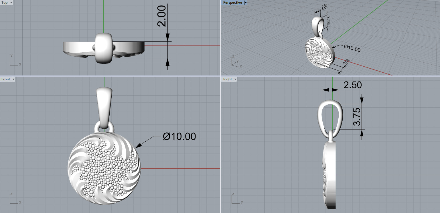 Fashion golden ratio Jewelry necklace P35 3D print model_2