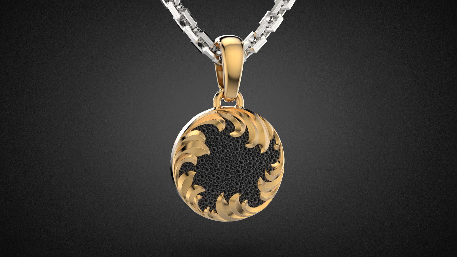 Fashion golden ratio Jewelry necklace P35 3D print model_1
