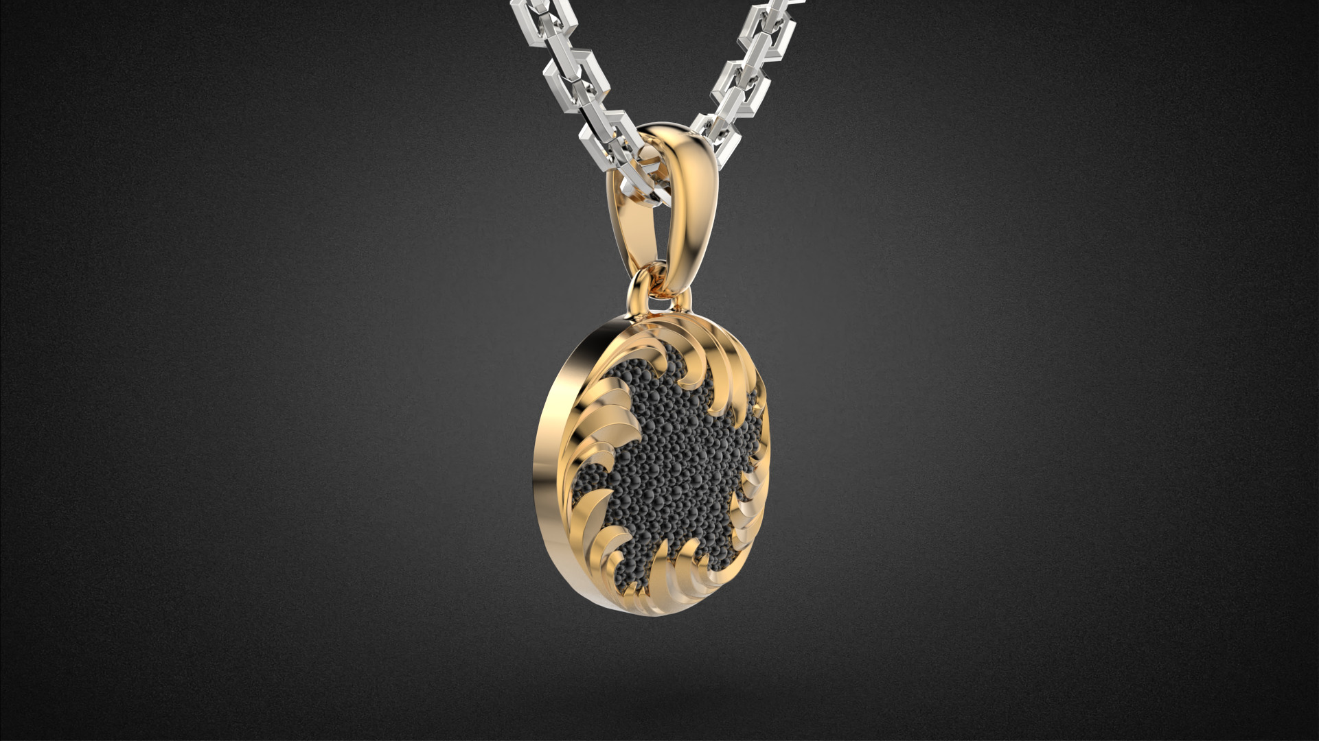 Fashion golden ratio Jewelry necklace P35 3D print model_12