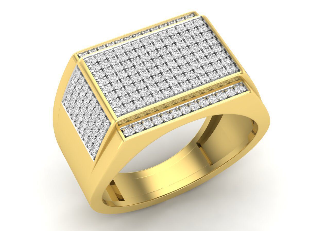 AV 626 Round Diamond Mens Hip-Hop Ring 3D print model_17