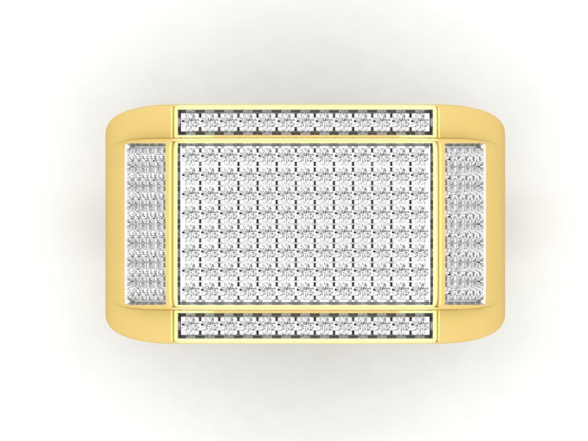 AV 626 Round Diamond Mens Hip-Hop Ring 3D print model_9