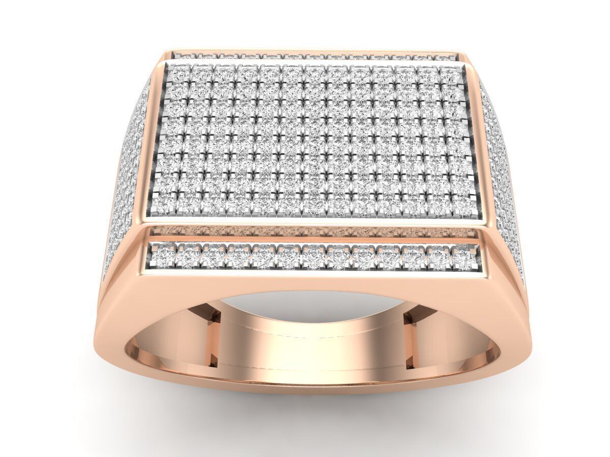 AV 626 Round Diamond Mens Hip-Hop Ring 3D print model_1