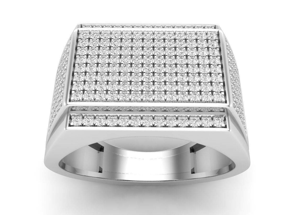 AV 626 Round Diamond Mens Hip-Hop Ring 3D print model_2