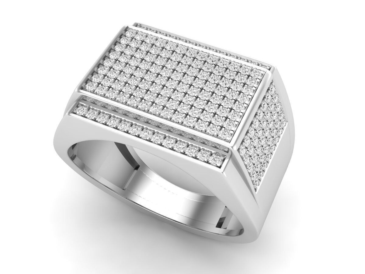 AV 626 Round Diamond Mens Hip-Hop Ring 3D print model_4