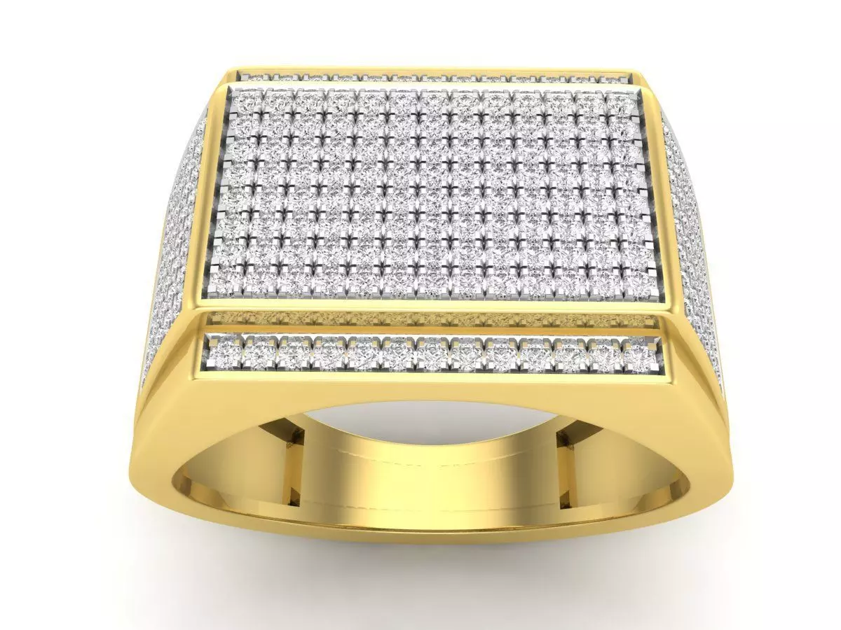 AV 626 Round Diamond Mens Hip-Hop Ring 3D print model_0