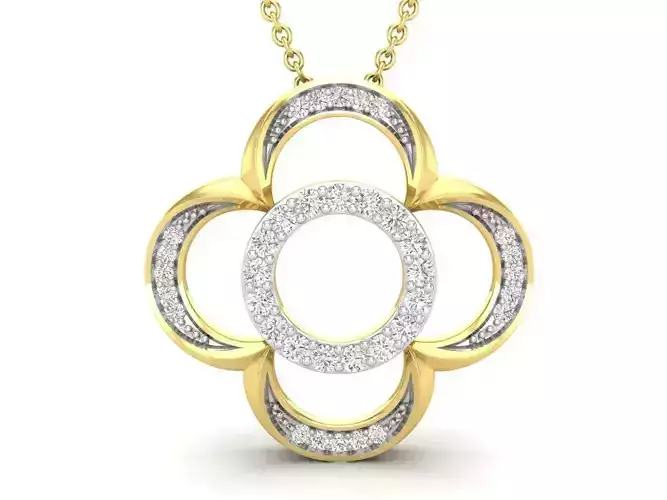 AV 628 Diamond Ladies Vintage Style Clover Pendant