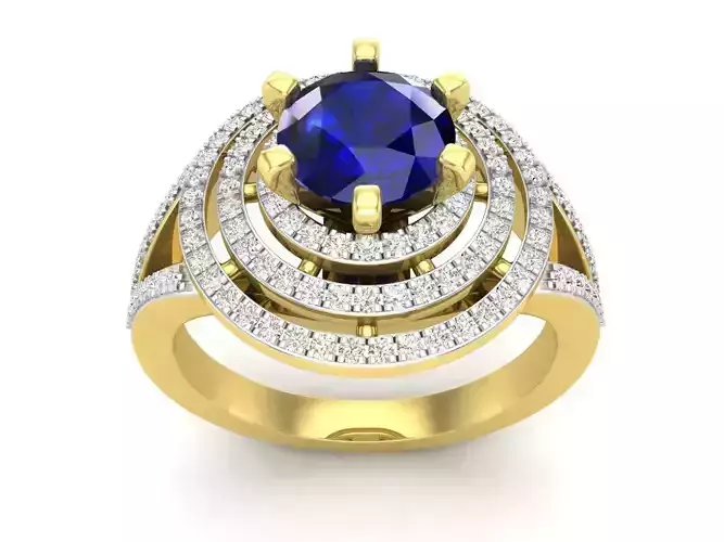 AV 631 Diamond Bridal Engagement Ring 3D print model