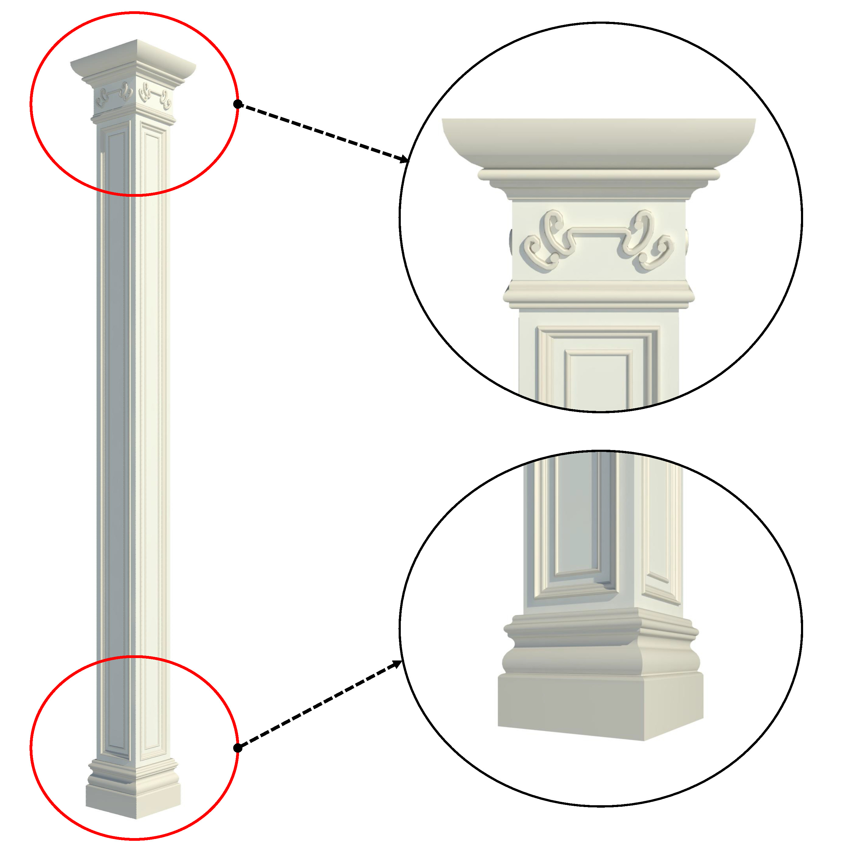 Parametric Classic Columns Family for Revit Pack Four 3D model_12